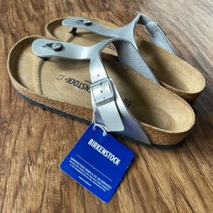 Birkenstock Silver Thong Sandals